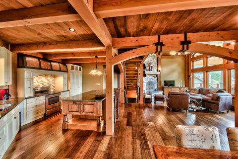 Chateau Corina, Sunshine Coast, BC. Timberwork by Kettle River Timberworks.