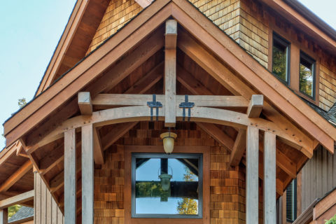 Chateau Corina, Sunshine Coast, BC. Timberwork by Kettle River Timberworks.