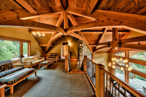 Chateau Corina, Sunshine Coast, BC. Timberwork by Kettle River Timberworks.