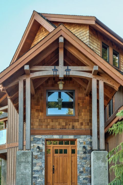 Chateau Corina, Sunshine Coast, BC. Timberwork by Kettle River Timberworks.