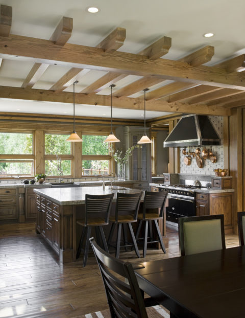 Classic Timberframe On Red Brick Road. Timberwork by Kettle River Timberworks.