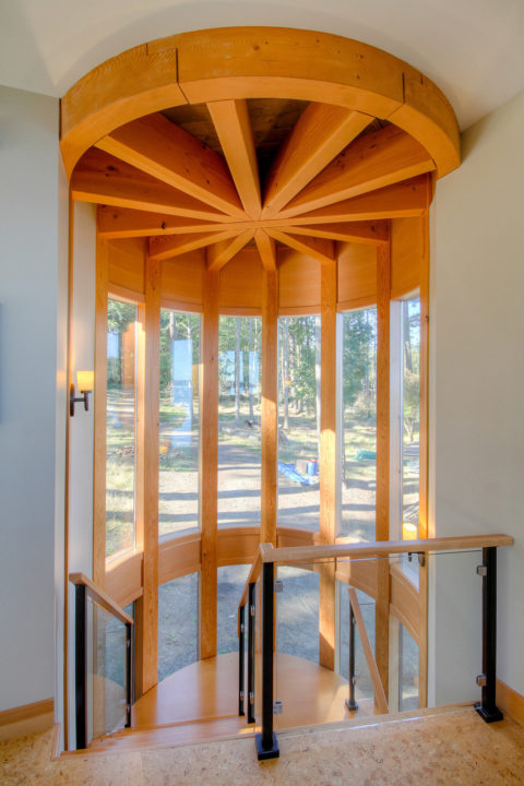 Curve Appeal, Sidney Island, BC. Timberwork by Kettle River Timberworks.