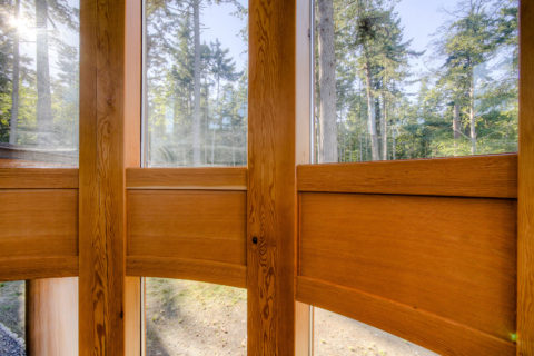 Curve Appeal, Sidney Island, BC. Timberwork by Kettle River Timberworks.