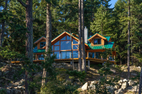 Gulf Island Vista, Sidney Island, BC. Timberwork by Kettle River Timberworks.