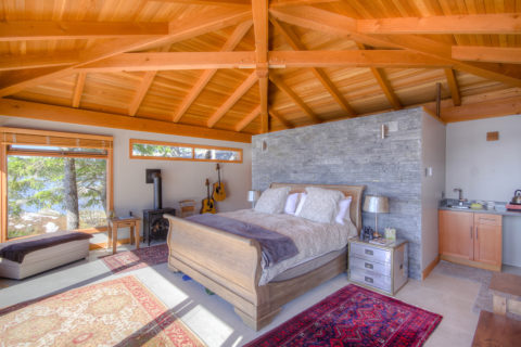 Island Getaway, Sunshine Coast, BC. Timberwork by Kettle River Timberworks.