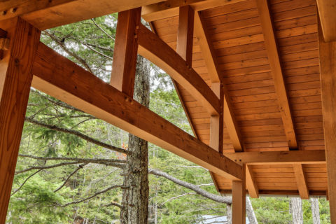 Remote Retreat, Sunshine Coast, BC. Timberwork by Kettle River Timberworks.