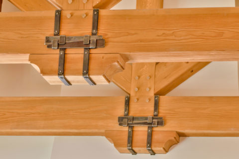 West Coast Tuscan, Mayne Island, BC. Timberwork by Kettle River Timberworks.