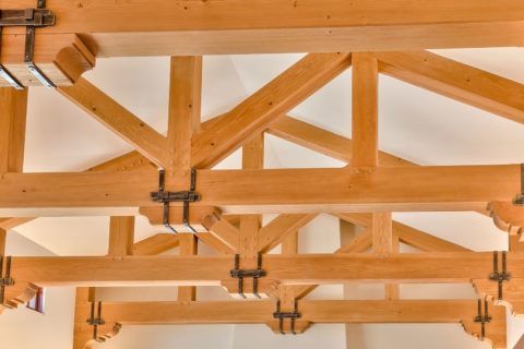 West Coast Tuscan, Mayne Island, BC. Timberwork by Kettle River Timberworks.
