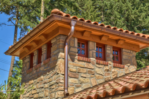 West Coast Tuscan, Mayne Island, BC. Timberwork by Kettle River Timberworks.