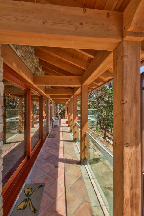 West Coast Tuscan, Mayne Island, BC. Timberwork by Kettle River Timberworks.
