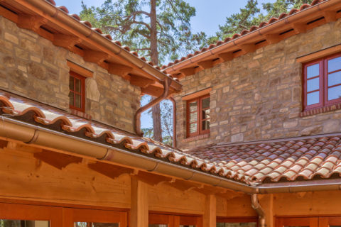 West Coast Tuscan, Mayne Island, BC. Timberwork by Kettle River Timberworks.