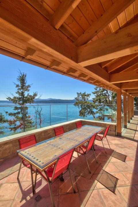 West Coast Tuscan, Mayne Island, BC. Timberwork by Kettle River Timberworks.