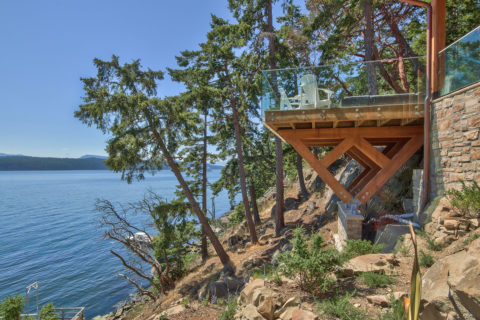 West Coast Tuscan, Mayne Island, BC. Timberwork by Kettle River Timberworks.