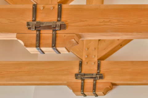 West Coast Tuscan, Mayne Island, BC. Timberwork by Kettle River Timberworks.