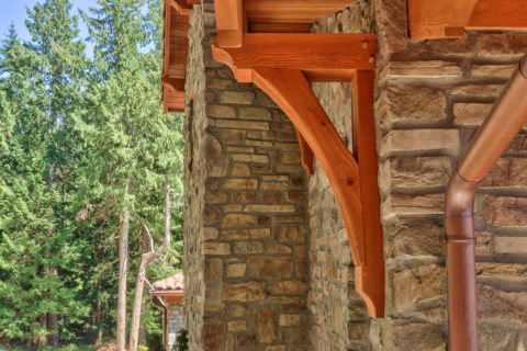 West Coast Tuscan, Mayne Island, BC. Timberwork by Kettle River Timberworks.