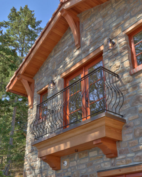 West Coast Tuscan, Mayne Island, BC. Timberwork by Kettle River Timberworks.