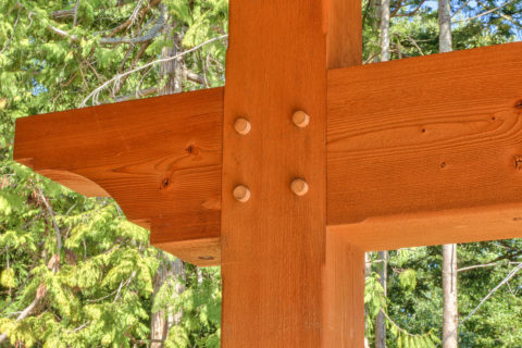 West Coast Tuscan, Mayne Island, BC. Timberwork by Kettle River Timberworks.