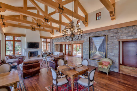 West Coast Tuscan, Mayne Island, BC. Timberwork by Kettle River Timberworks.