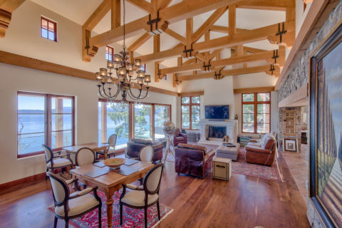 West Coast Tuscan, Mayne Island, BC. Timberwork by Kettle River Timberworks.