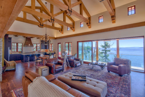 West Coast Tuscan, Mayne Island, BC. Timberwork by Kettle River Timberworks.