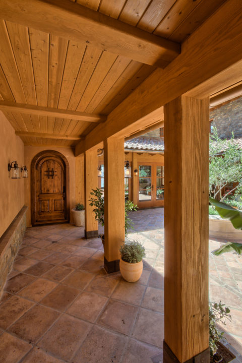 West Coast Tuscan, Mayne Island, BC. Timberwork by Kettle River Timberworks.