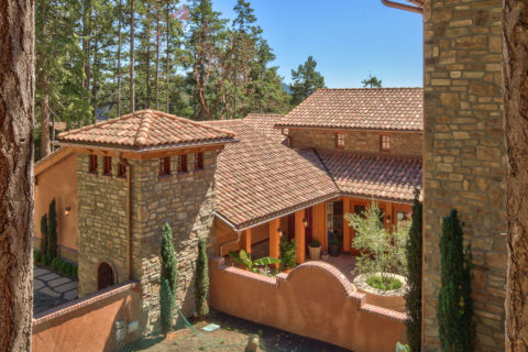West Coast Tuscan, Mayne Island, BC. Timberwork by Kettle River Timberworks.