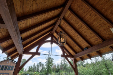 Contemporary Country Estate, Langley, BC. Timberwork by Kettle River Timberworks.