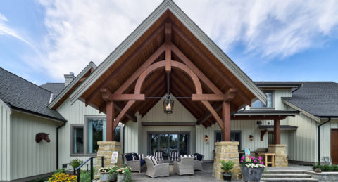 Contemporary Country Estate, Langley, BC. Timberwork by Kettle River Timberworks.